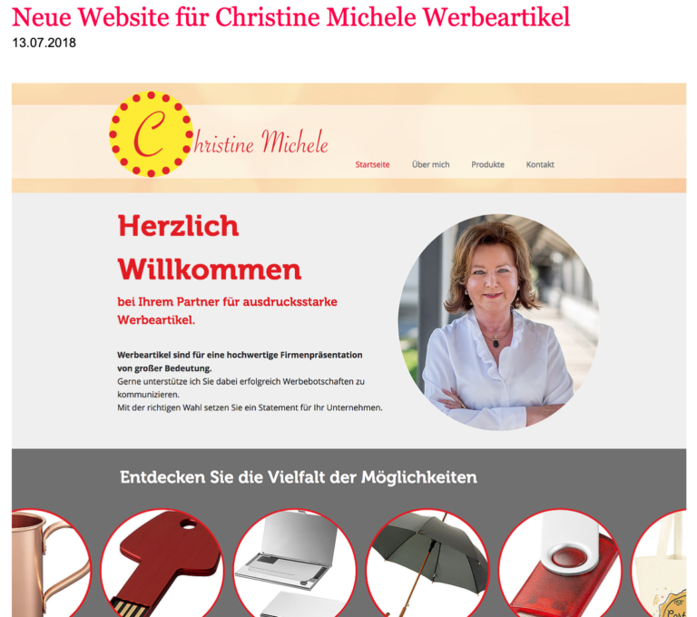 Neue Website für Christine Michele Werbeartikel