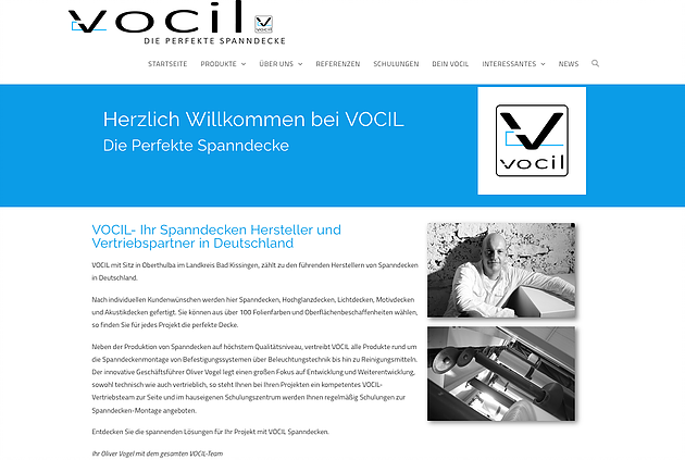 Homepage Relaunch für die Firma VOCIL