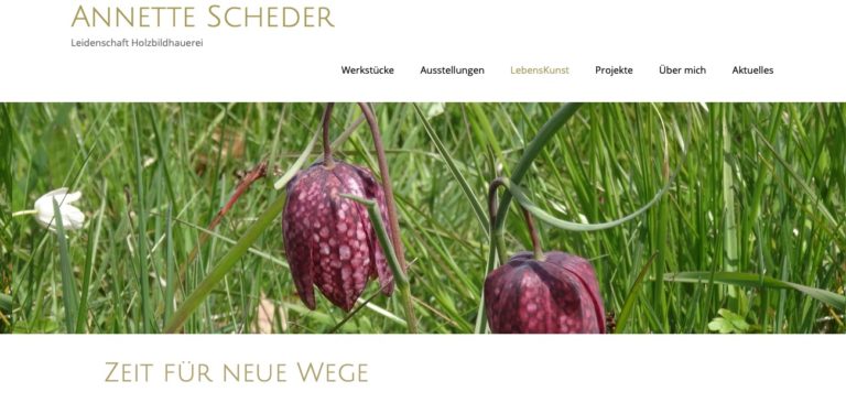 Eine Homepage für Gesundheitswissenschaftlerin und Künstlerin Annette Scheder!