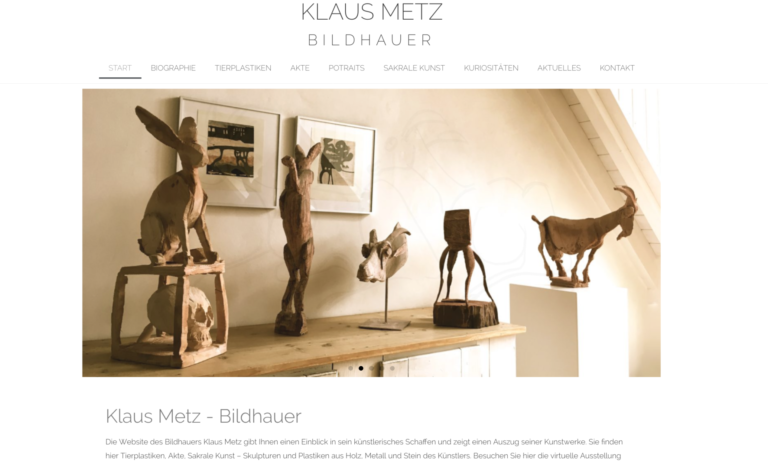 Neue Webseite für Künstler Klaus Metz