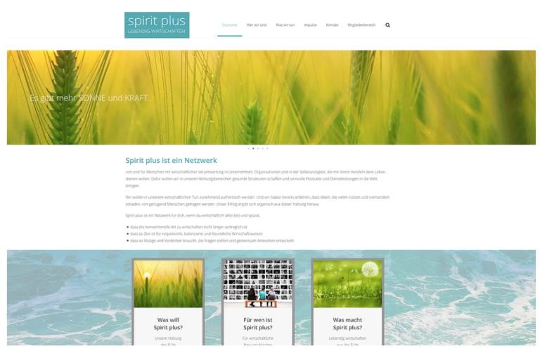 Neue Website für Spirit Plus e.V. in frischen Farben